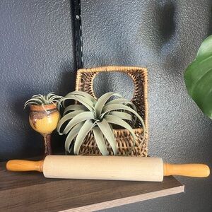 Vintage 12”  Wooden J.K. Adams Rolling Pin, Signed Collectible Made VERMONT